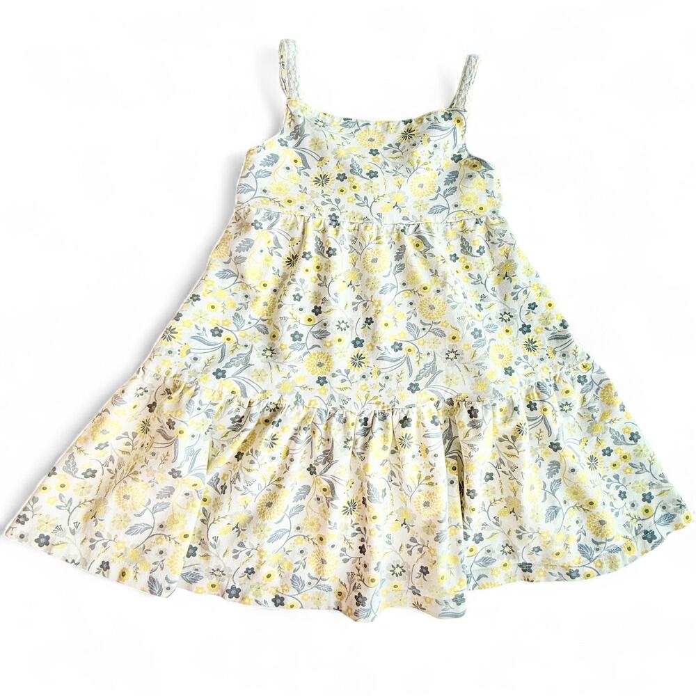 C&C California Kids White Tiered Floral Print Crochet‎ Sun Dress Toddler Girl 2T
